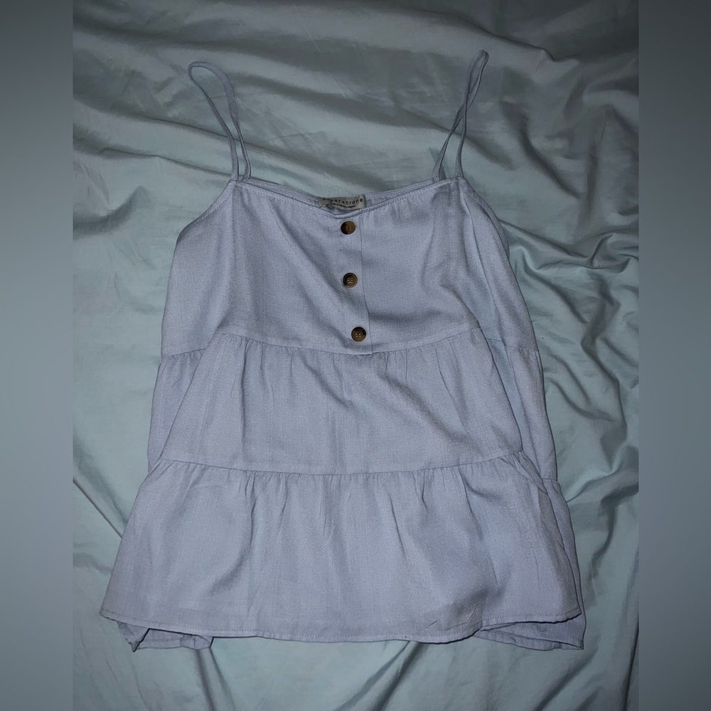 Paper Crane Light Blue Strapless blouse